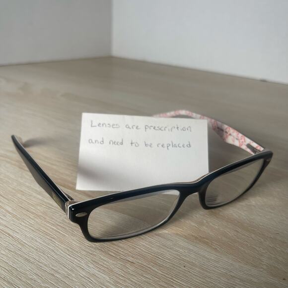 Ray-Ban RB5206 5014 Eyeglasses Black White Red Frames Only 52-18-140 - Picture 1 of 9